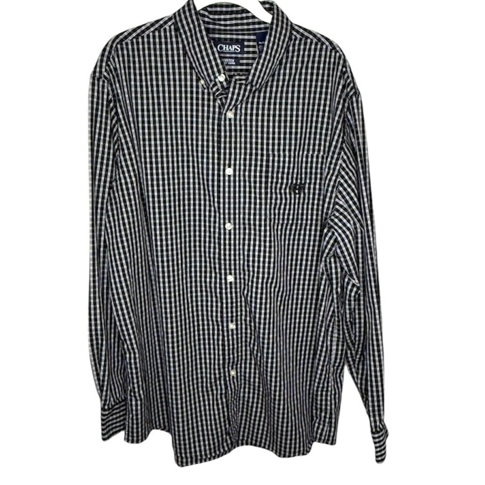 NEW Chaps Men’s Button Down Shirt Size XL‎ Plaid Casual Stretch Easy Care​